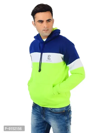 Weather Changer Men's Cotton Blend Colorblock Full Sleeve Hooded Sweatshirt-thumb4