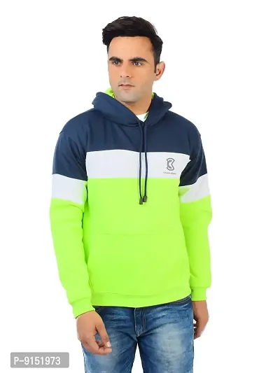 Weather Changer Men's Cotton Blend Colorblock Full Sleeve Hooded Sweatshirt-thumb0