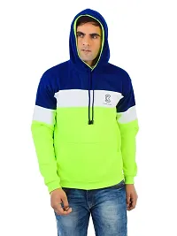 Weather Changer Men's Cotton Blend Colorblock Full Sleeve Hooded Sweatshirt-thumb1