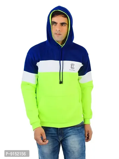 Weather Changer Men's Cotton Blend Colorblock Full Sleeve Hooded Sweatshirt-thumb2