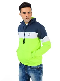 Weather Changer Men's Cotton Blend Colorblock Full Sleeve Hooded Sweatshirt-thumb3