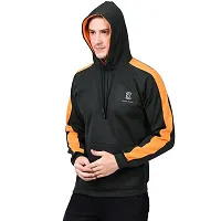 Weather Changer Men's Cotton Blend Solid Long Sleeves Kangaroo Pockets Hooded Sweatshirt-thumb1