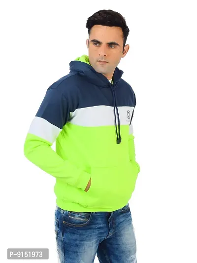 Weather Changer Men's Cotton Blend Colorblock Full Sleeve Hooded Sweatshirt-thumb5