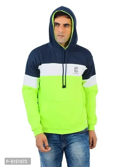 Weather Changer Men's Cotton Blend Colorblock Full Sleeve Hooded Sweatshirt-thumb2