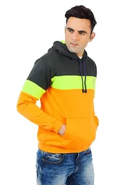 Weather Changer Men's Cotton Blend Colorblock Full Sleeve Kangaroo Pockets Hooded Sweatshirt-thumb4