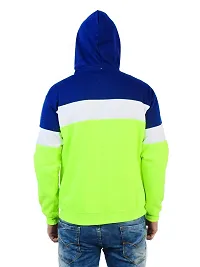 Weather Changer Men's Cotton Blend Colorblock Full Sleeve Hooded Sweatshirt-thumb2