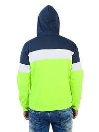 Weather Changer Men's Cotton Blend Colorblock Full Sleeve Hooded Sweatshirt-thumb2