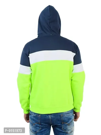 Weather Changer Men's Cotton Blend Colorblock Full Sleeve Hooded Sweatshirt-thumb3