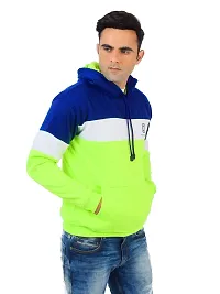 Weather Changer Men's Cotton Blend Colorblock Full Sleeve Hooded Sweatshirt-thumb4