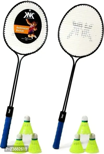 Knk Double Shaft Badminton 2 Piece Badminton With 6 Shuttle Badminton Kit