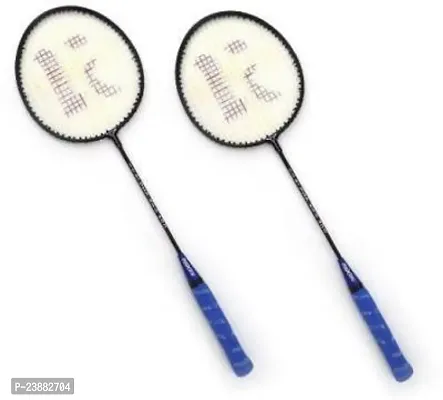 Knk Single Shaft Badminton Racket Set Of 2 Piece With 3 Nylon Shuttlecocks Badminton Kit-thumb2