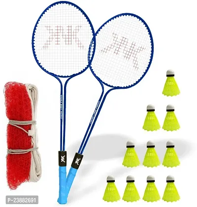 Knk Double Shaft Set Of 2 Piece With 10 Nylon Shuttle And Badminton Net Badminton Kit
