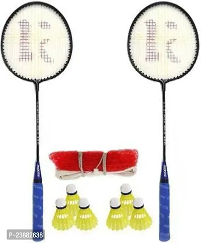 Knk Single Shaft Badminton 2 Piece Badminton With 6 Shuttle And Net Badminton Kit Badminton Kit