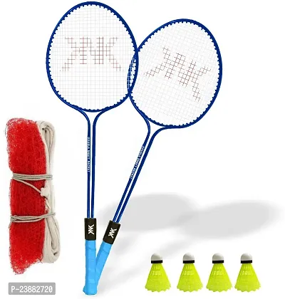 Knk Double Shaft Set Of 2 Piece With 4 Nylon Shuttle And Badminton Net Badminton Kit