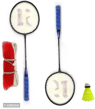 Kobro Single Shaft Racket 2 Piece Badminton With 1 Piece Nylon Shuttle And Net Badminton Kit