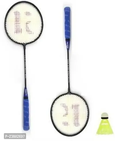 Knk Single Shaft Badminton Racket Set Of 2 Piece With 1 Nylon Shuttlecocks Badminton Kit