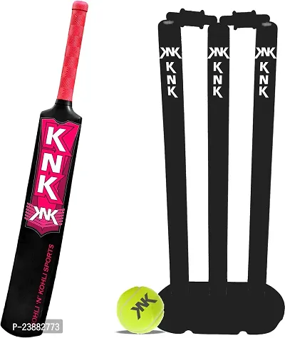 Knk Hard Plastic Cricket Kit For 6 8 Years Kids 1 Bat Size 3 Wicket 24 1 Ball Cricket Kit-thumb0