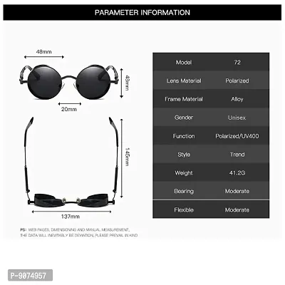 PIRASO Tony Stark Steampunk Metal Round Men's and Women's Sunglass (Black, Free Size)-thumb5