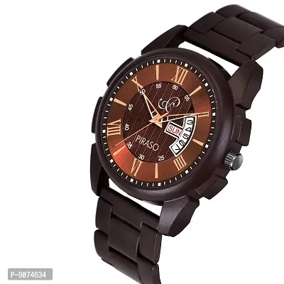 PIRASO Latest Brown Dial and Brown Chain with Date and Day Functioning Analogue Watch for Men,Boys-thumb3