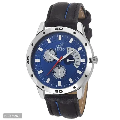 PIRASO Chronograph Pattern Analog Watch for Men-Blue-thumb0