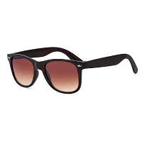 PIRASO Black Brown and White Clear Unisex UV Protected Sunglasses Combo Pack-thumb1