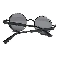 PIRASO Tony Stark Steampunk Metal Round Men's and Women's Sunglass (Black, Free Size)-thumb3