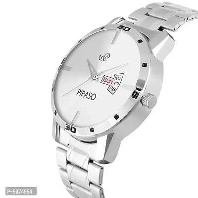 PIRASO Times Quartz Half-N-Half White Day and Date Watch for-Men's  Boys 29-WH-CK-thumb3