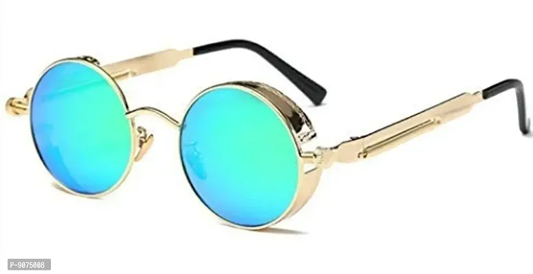 PIRASO Arjun Reddy Spring Side Mercury Multi Reflection Lenses Copper Gold Round Frame Men's and Women's Sunglasses (Free Size)