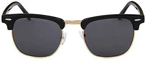 PIRASO Square Black UV Protected Unisex Sunglasses-thumb2