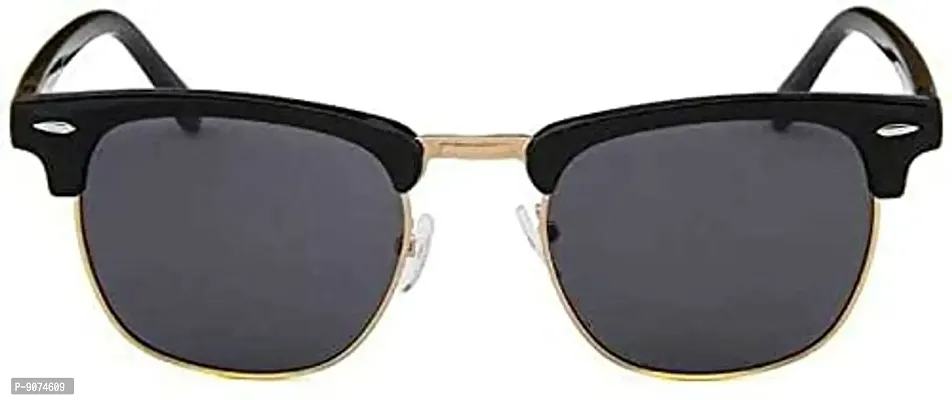 PIRASO Square Black UV Protected Unisex Sunglasses-thumb3