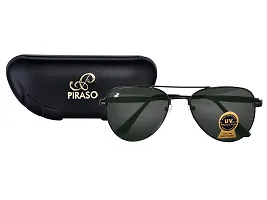 Piraso Aviator Black color UV Protected Unisex Sunglasses-thumb3