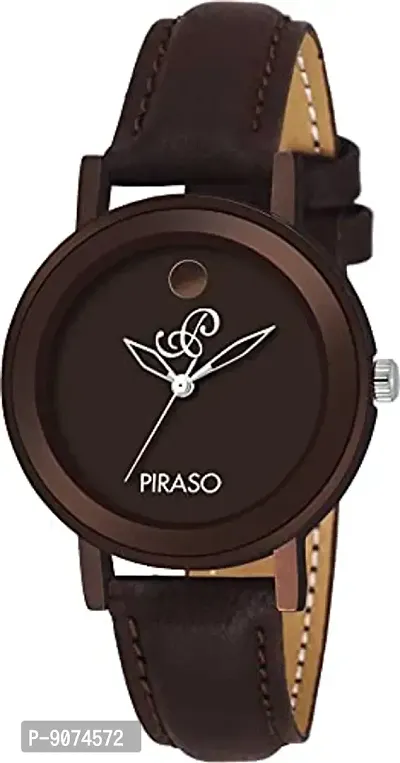 PIRASO Brown Dial and Brown Strap Watch for Women/Girls-thumb0