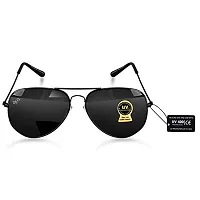 PIRASO Black Color UV Protected Unisex Aviator Sunglasses-thumb1