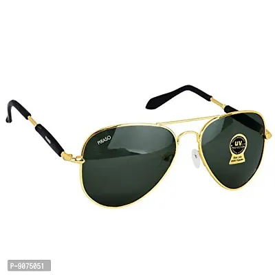 PIRASO UV Protection 400 Aviator Sunglasses For Men  Women (GOLD BLACK)-thumb0