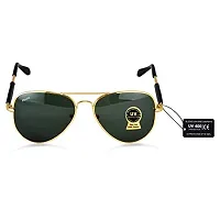 PIRASO UV Protection 400 Aviator Sunglasses For Men  Women (GOLD BLACK)-thumb1