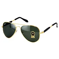 PIRASO UV Protection 400 Aviator Sunglasses For Men  Women (GOLD BLACK)-thumb3