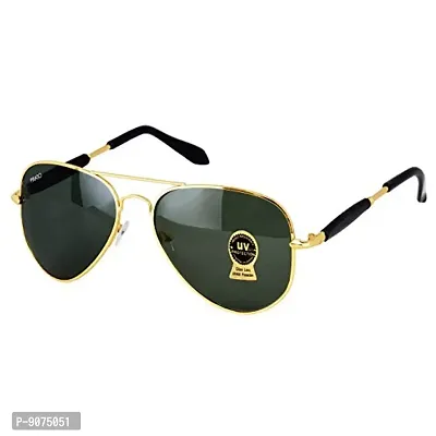 PIRASO UV Protection 400 Aviator Sunglasses For Men  Women (GOLD BLACK)-thumb4