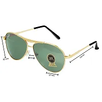 PIRASO Oval Shape Green Colour UV Protected Unisex Sunglasses-thumb3