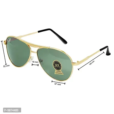 PIRASO Oval Shape Green Colour UV Protected Unisex Sunglasses-thumb4