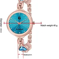 G-HAWK Blue Colour Little Hearts on Dial with Beautifully Designed Double Heart Band Watches for Women Girls-thumb4