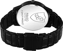 PIRASO Luxury Analogue Men's Watch(Black Dial Black Colored Chain)-DD 14 Black CK-thumb3
