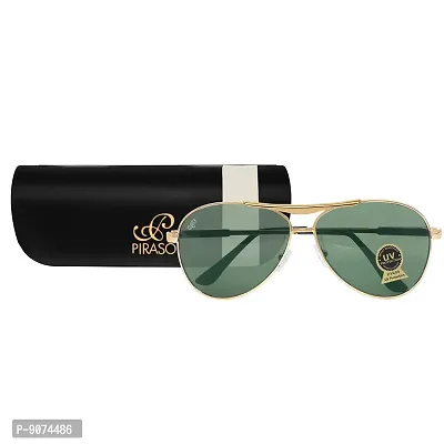 PIRASO Oval Shape Green Colour UV Protected Unisex Sunglasses-thumb5