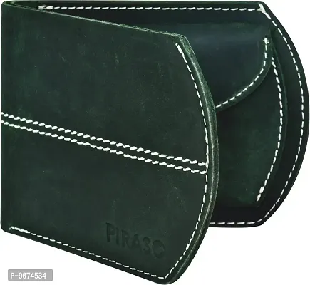 Piraso Stunning Indian Green Leather Men's Wallet-thumb0