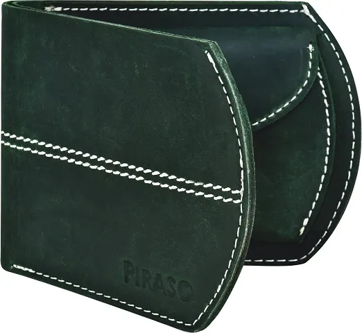Piraso Stunning Indian Green Leather Men's Wallet
