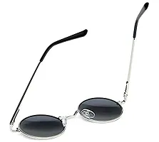 PIRASO UV Protected Unisex Combo Pack Of Three Round Sunglasses Black, Blue  Silver-thumb4