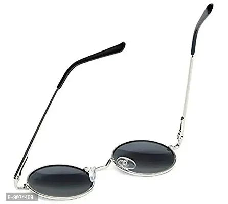 PIRASO UV Protected Unisex Combo Pack Of Three Round Sunglasses Black, Blue  Silver-thumb5
