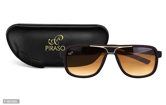 PIRASO Square Shape Brown Color Unisex UV Protected Sunglasses-thumb5