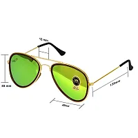 PIRASO UV Protected Unisex Aviator Sunglasses || GREEN ||-thumb3
