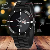 PIRASO Stunning Two Tone Dial  Designer Black Mesh Band with Day and Date Functioning Watch for Men Boys-thumb2