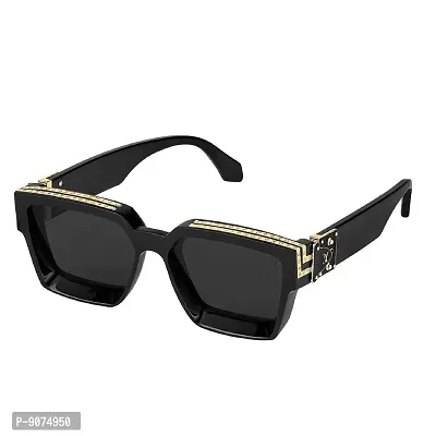 PIRASO Unisex Adult Oversized Sunglasses (Black Lens) (Free Size)-thumb3